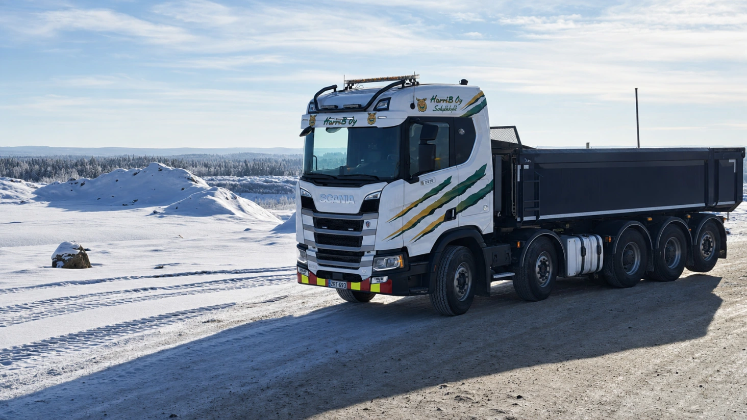 HarriB Oy truck in soil material transport in Tampere